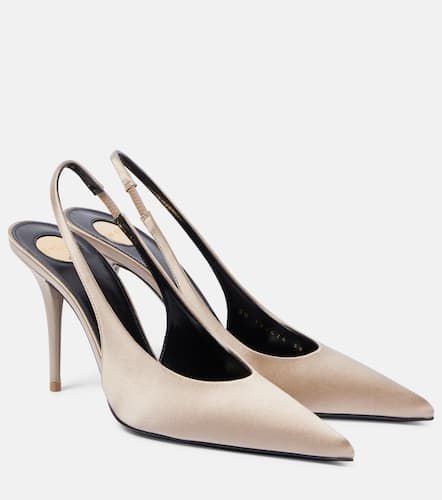 Norma 90 satin crÃªpe slingback pumps - Saint Laurent - Modalova