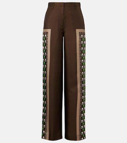 Pantalones palazzo de sarga de seda - Tory Burch - Modalova