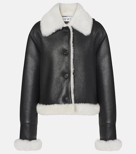 Shearling-lined leather jacket - Loewe - Modalova