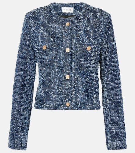 Chaqueta cropped de buclé y denim - Frame - Modalova