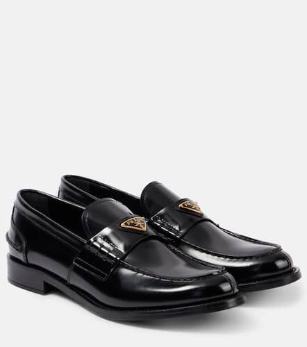 Prada Logo brushed leather loafers - Prada - Modalova