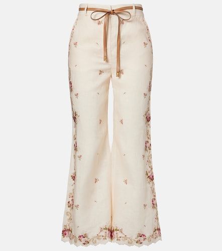 Patience floral linen flared pants - Zimmermann - Modalova