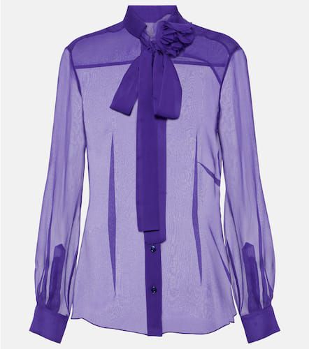 Blusa de chifón de seda con lazada - Dolce&Gabbana - Modalova