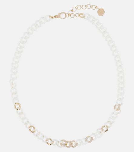 Halskette Pavé Medium aus 18kt Gelbgold mit Keramik und Diamanten - Shay Jewelry - Modalova