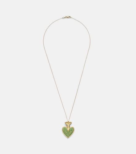 Blowing Heart 18kt pendant necklace with Tsavorites - Ileana Makri - Modalova
