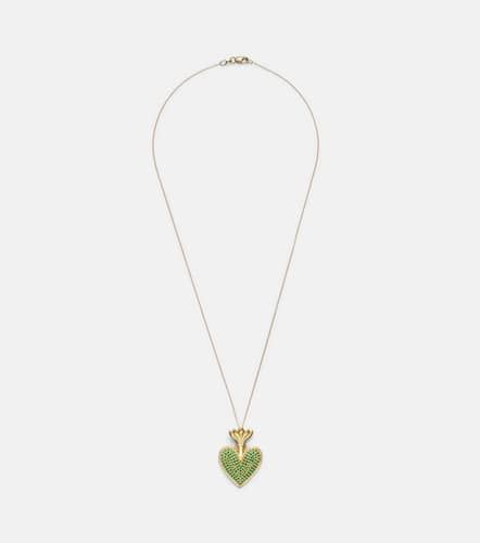 Collar con colgante Blowing Heart de oro de 18 ct con tsavoritas - Ileana Makri - Modalova