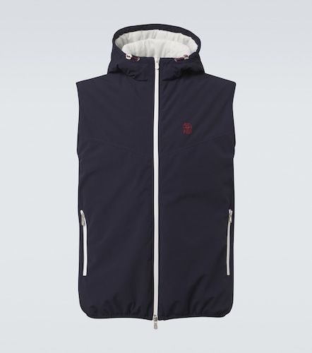 Gilet in nylon con cappuccio e logo - Brunello Cucinelli - Modalova