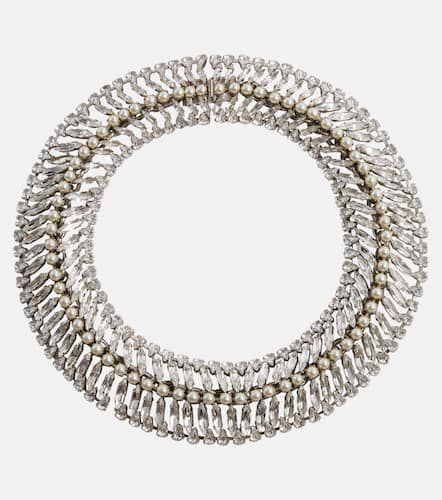 Faux pearl and crystal-embellished necklace - Saint Laurent - Modalova