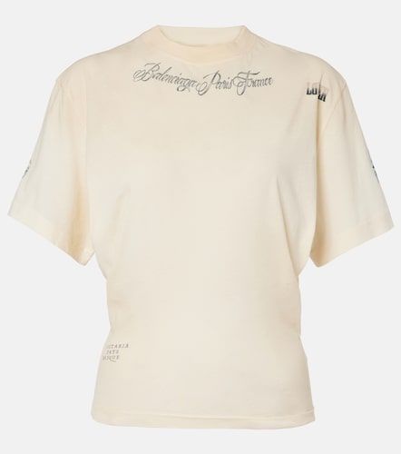 Camiseta de jersey de algodón estampada - Balenciaga - Modalova