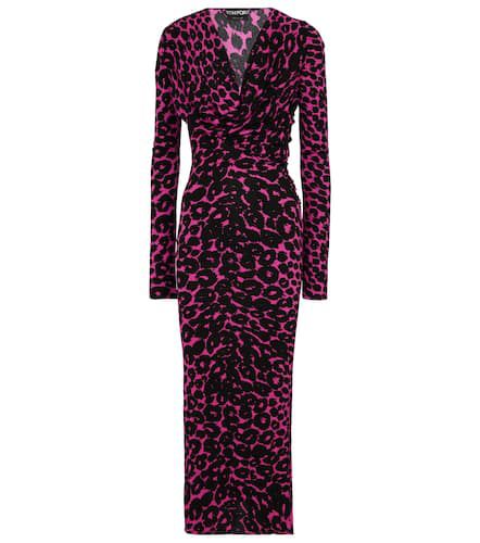Vestido midi con print de leopardo - Tom Ford - Modalova