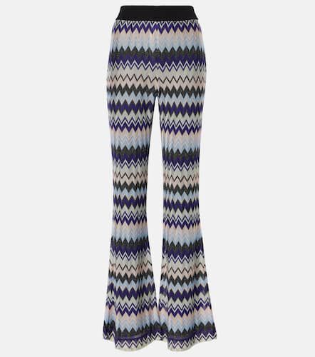 Zigzag knitted lamÃ© flared pants - Missoni - Modalova