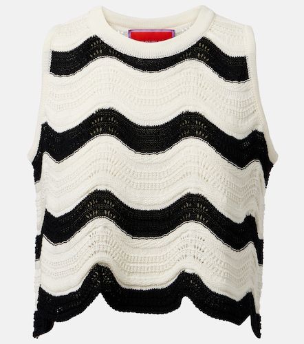 Chevron cotton crochet crop top - La DoubleJ - Modalova