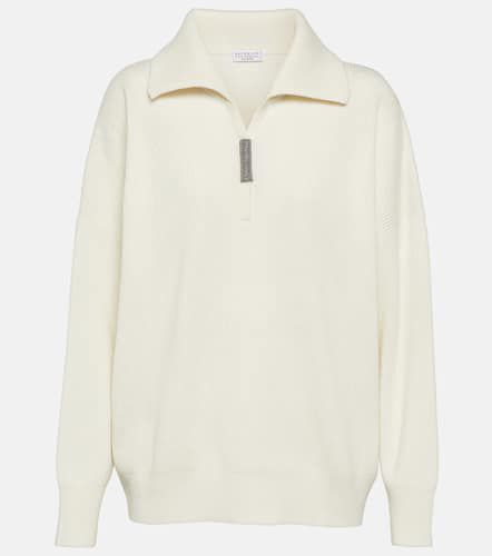 Quarter-zip cashmere sweater - Brunello Cucinelli - Modalova