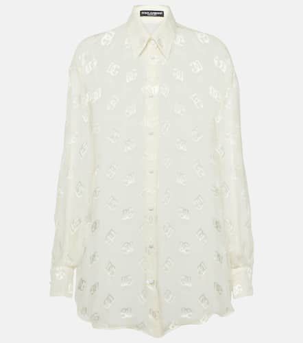 Burnout sheer silk shirt - Dolce&Gabbana - Modalova