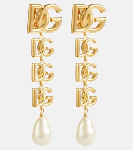 Clip-Ohrringe DG mit Zierperlen - Dolce&Gabbana - Modalova