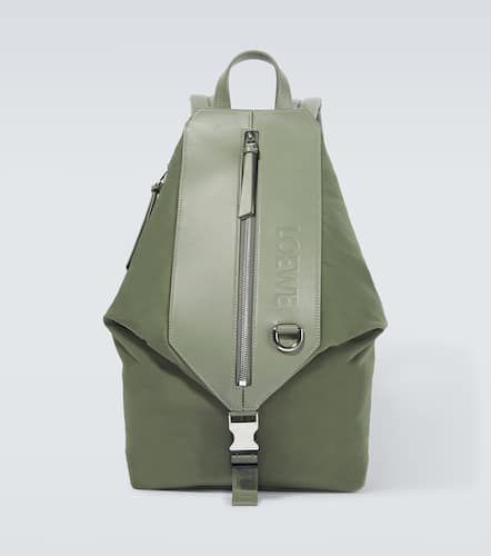 Convertible leather-trimmed backpack - Loewe - Modalova