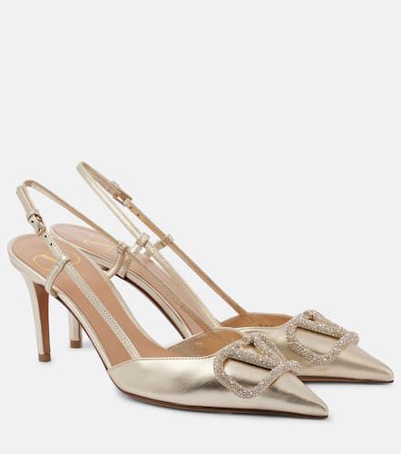 Slingback-Pumps VLogo Signature aus Metallic-Leder - Valentino Garavani - Modalova