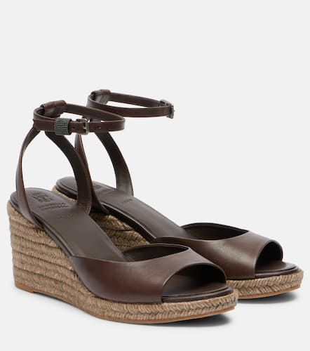 Alpargatas con cuña de piel - Brunello Cucinelli - Modalova