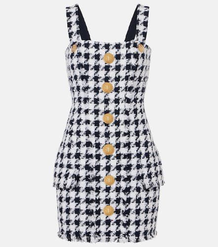 Balmain Houndstooth tweed minidress - Balmain - Modalova