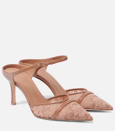 Mules Uma 80 in pizzo con pelle - Malone Souliers - Modalova