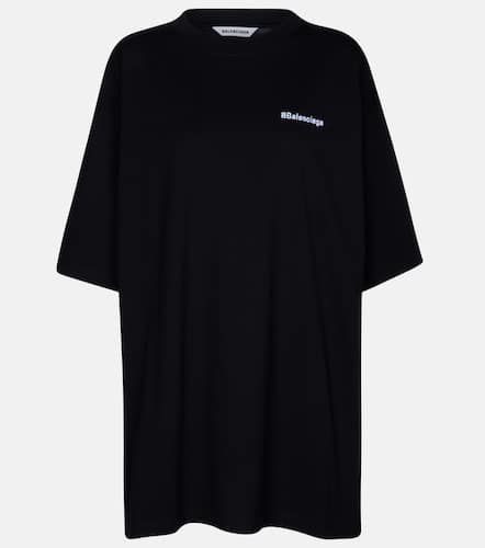 T-shirt oversize in cotone con logo - Balenciaga - Modalova