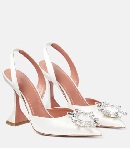 Verzierte Slingback-Pumps Begum aus Satin - Amina Muaddi - Modalova