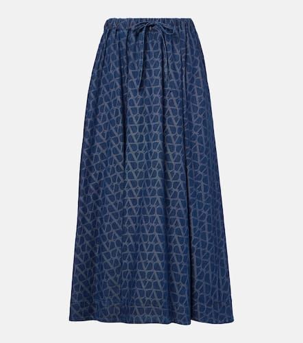 Falda midi Toile Iconographe de denim - Valentino - Modalova