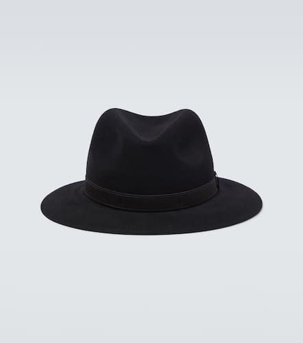 Borsalino Fedora in lana con pelle - Borsalino - Modalova