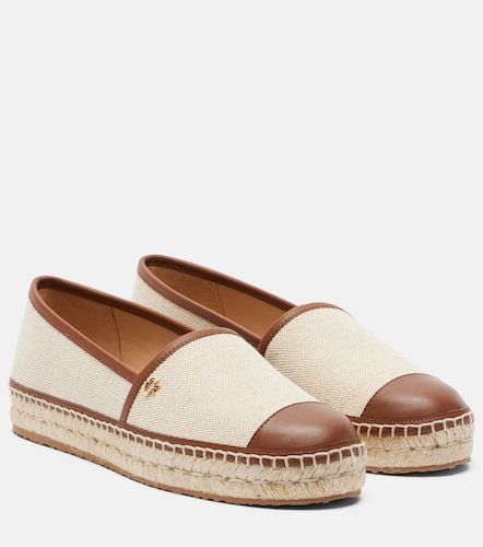 Leather-trimmed canvas espadrilles - Gianvito Rossi - Modalova