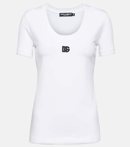 Logo cotton-blend jersey T-shirt - Dolce&Gabbana - Modalova