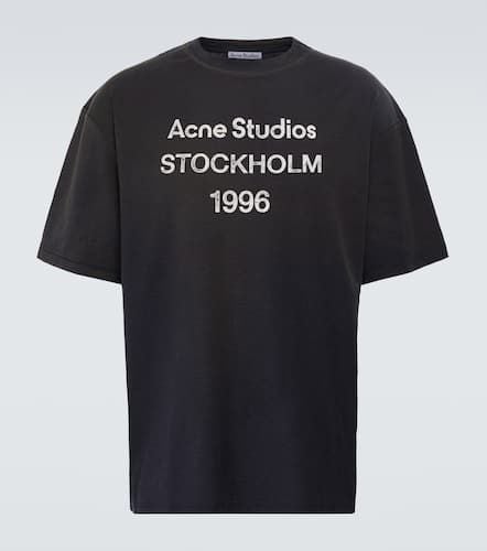 Camiseta en mezcla de algodón con logo - Acne Studios - Modalova