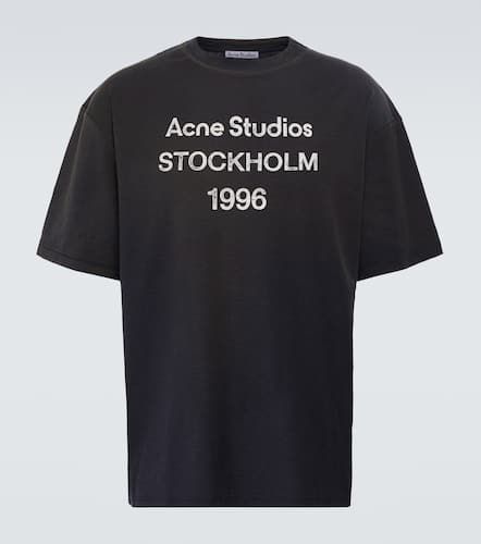 Camiseta en mezcla de algodón con logo - Acne Studios - Modalova