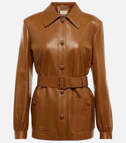 Gucci Belted leather jacket - Gucci - Modalova