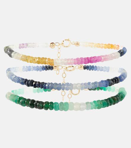 Set of 3 bracelets with sapphires and emeralds - Roxanne First - Modalova