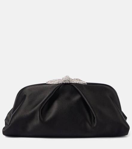 Clutch Very Bow Tie in raso con cristalli - Aquazzura - Modalova