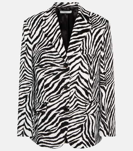 Zebra-printed cotton blazer - Alessandra Rich - Modalova