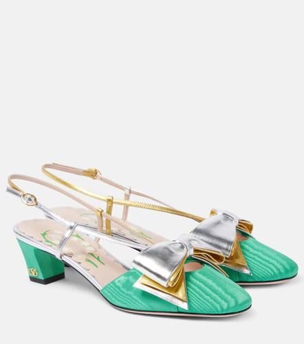 Bowow 45 moirÃ© and leather slingback pumps - Valentino Garavani - Modalova