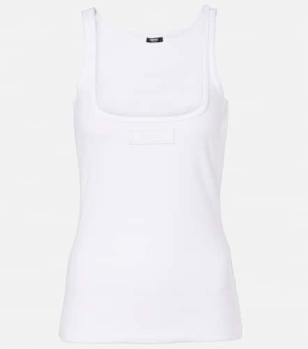 Tank top in misto cotone a coste - Versace - Modalova