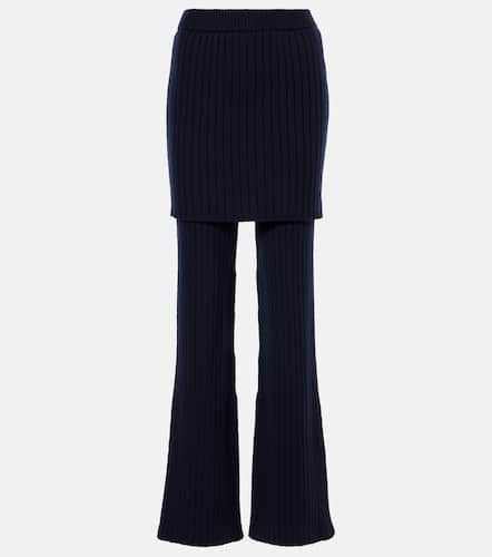 Loewe Ribbed-knit wool flared pants - Loewe - Modalova