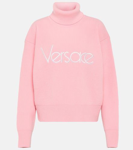 Jersey de cuello alto con logo - Versace - Modalova
