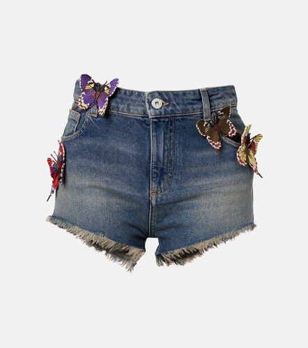 Blumarine Embroidered denim short - Blumarine - Modalova