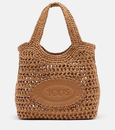 Bolso de rafia con piel y logo - Tod's - Modalova