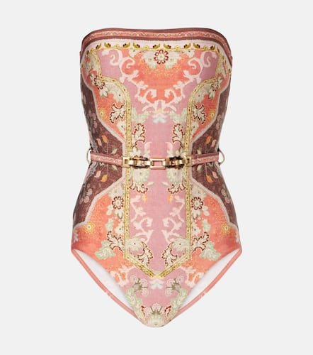 Wylie Belted Bandeau printed swimsuit - Zimmermann - Modalova