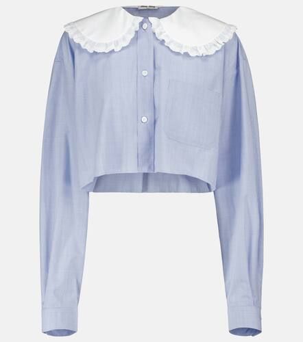 Blusa de popelín de algodón - Miu Miu - Modalova