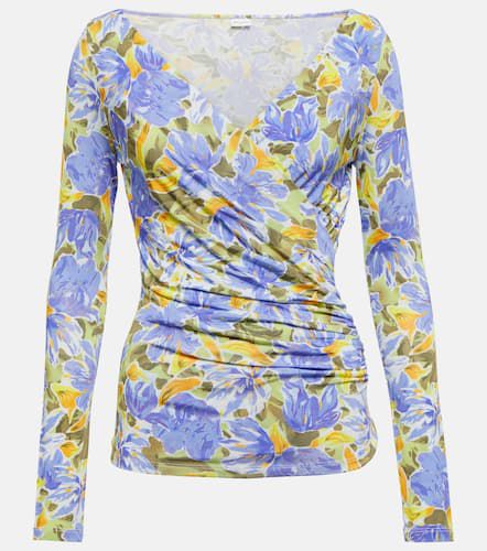 Top in jersey con ruches e stampa - Dries Van Noten - Modalova