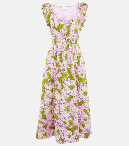 Floral cotton poplin midi dress - Tory Burch - Modalova