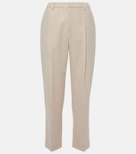 Pleated cotton straight pants - Brunello Cucinelli - Modalova