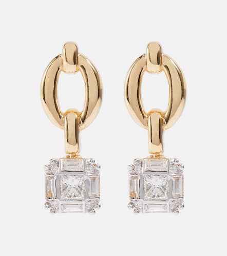 Catena Illusion Assher 18kt earrings with diamonds - Nadine Aysoy - Modalova