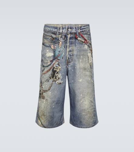 Bermuda di jeans oversize con stampa - Acne Studios - Modalova