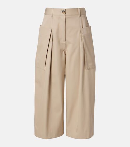 Pantaloni cropped in cotone e seta - Loewe - Modalova